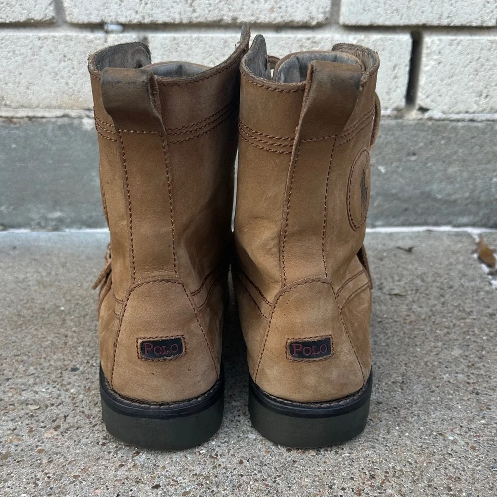 Polo by Ralph Lauren Ranger Tan Leather Men's Boots 9.5 D - Picture 4 of 11